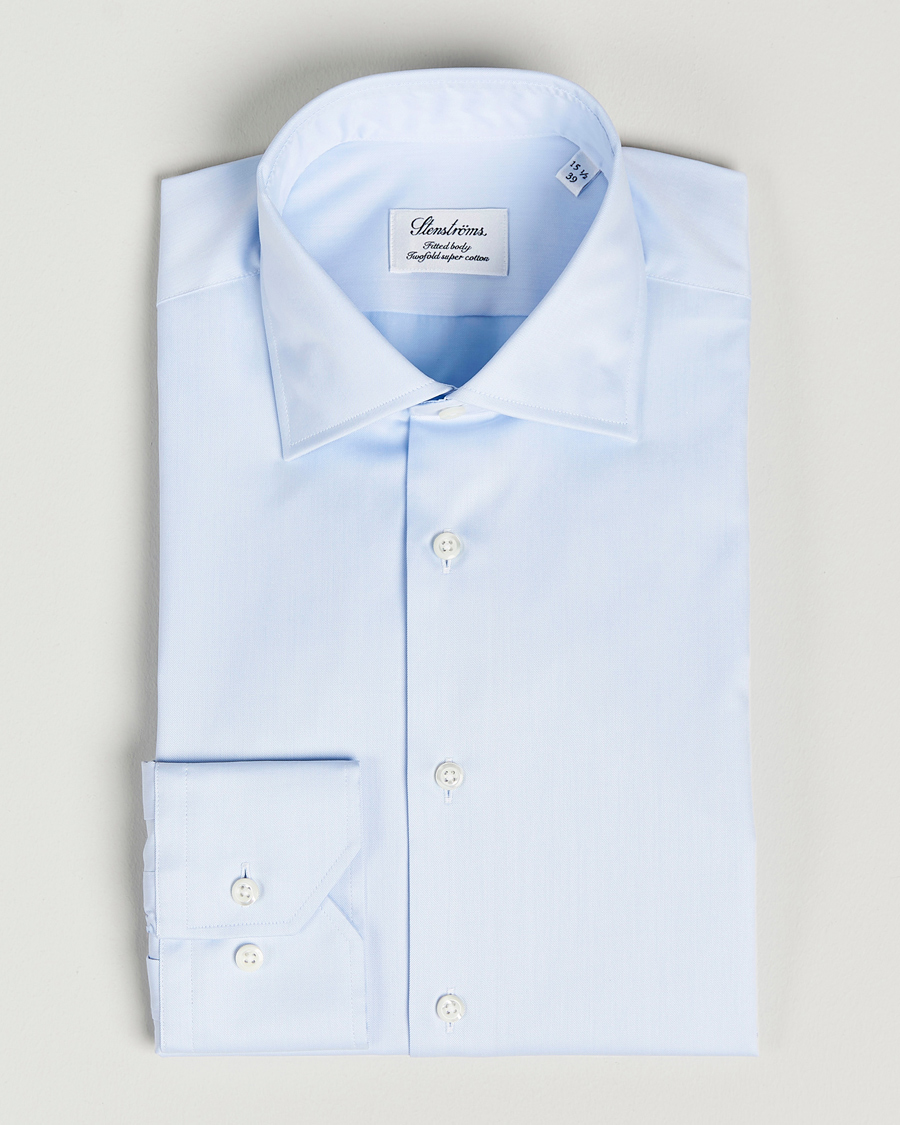 Heren | Zakelijke overhemden | Stenströms | Fitted Body Shirt Blue