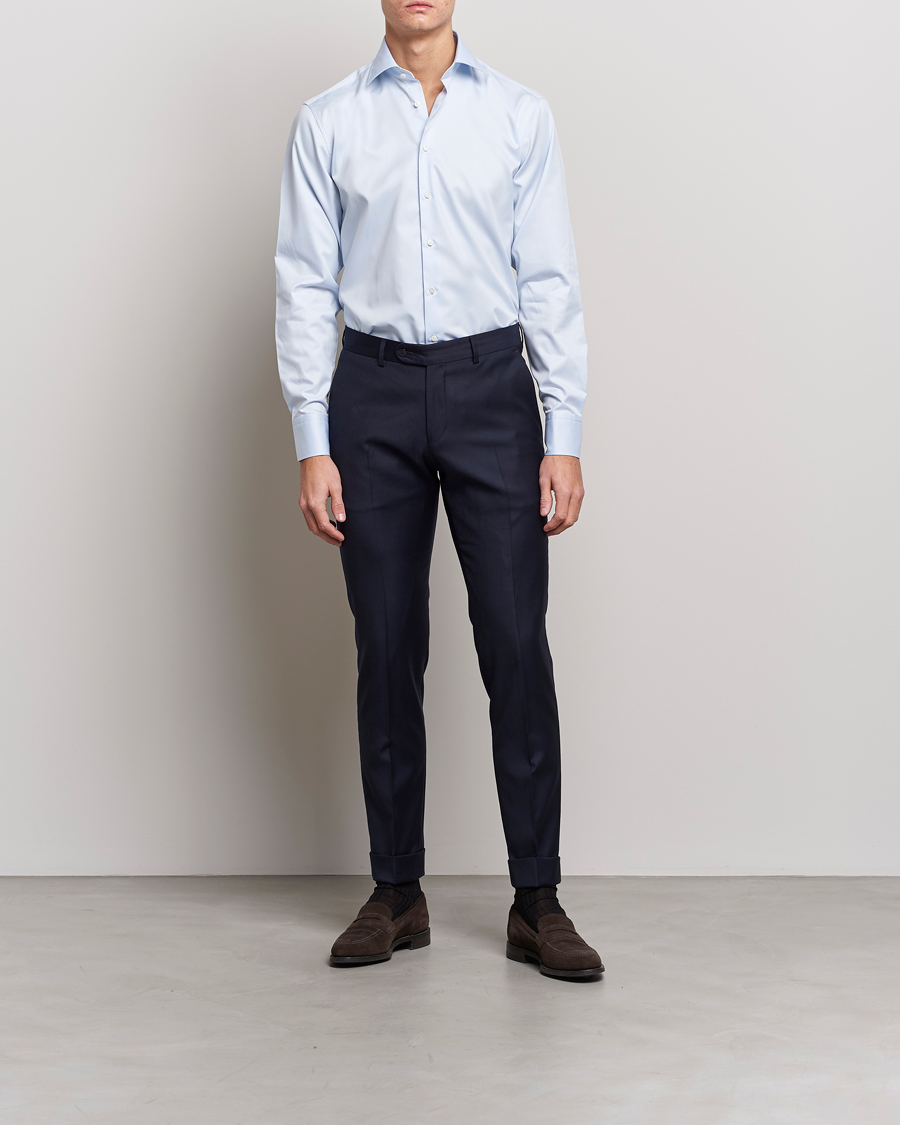 Heren | Zakelijke overhemden | Stenströms | Fitted Body Shirt Blue
