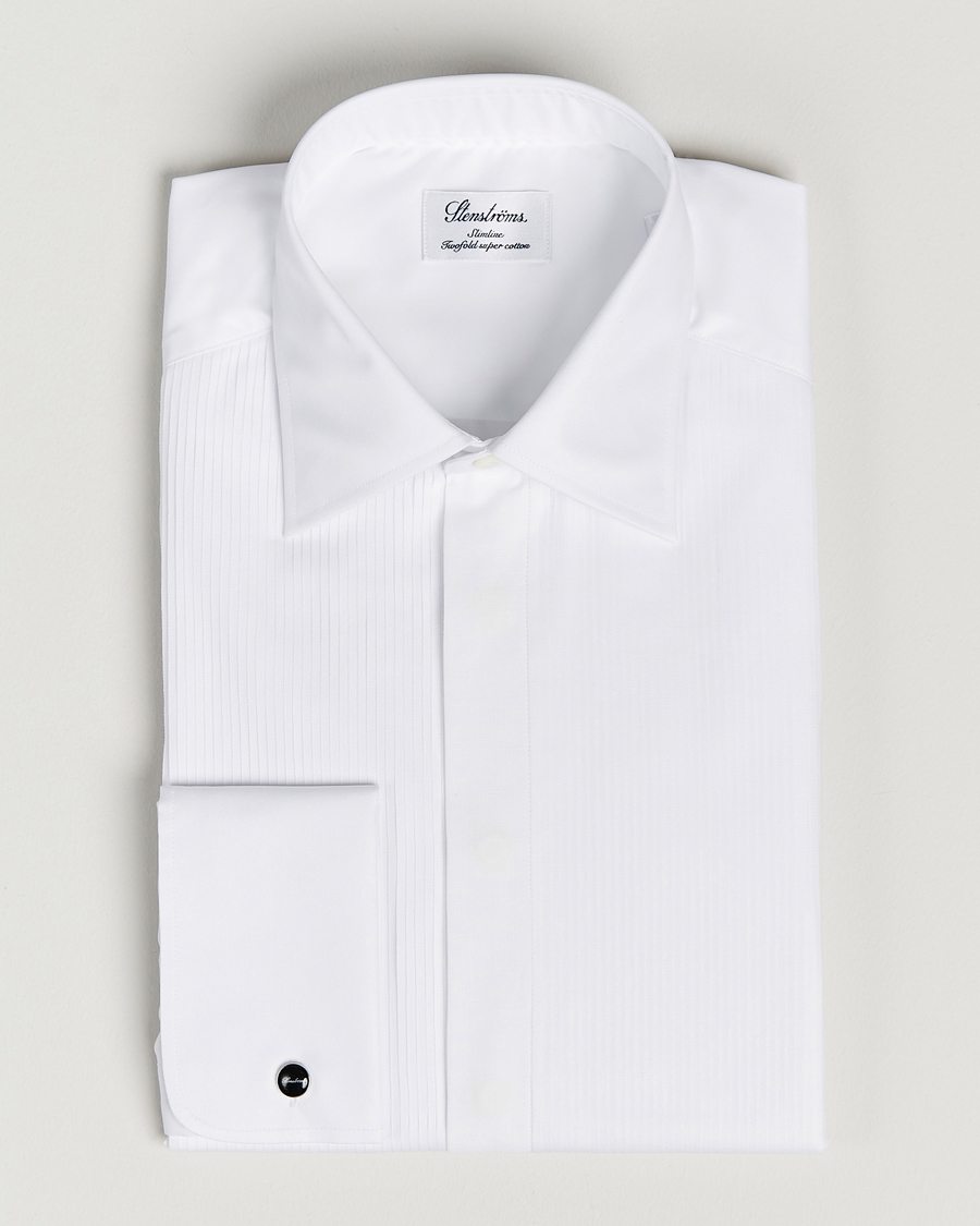 Heren | Overhemden | Stenströms | Slimline Smoking Shirt White