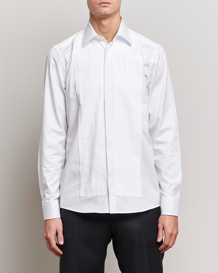 Heren | Overhemden | Stenströms | Slimline Smoking Shirt White
