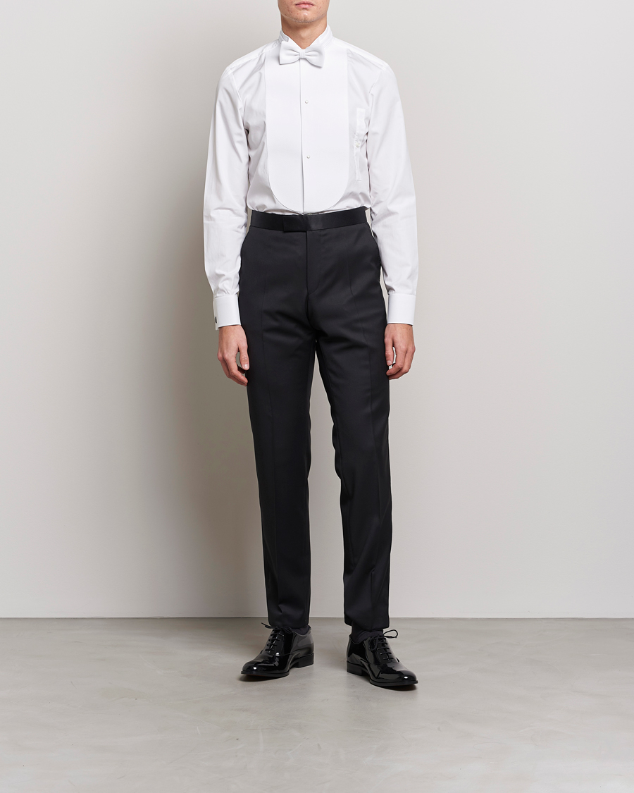 Heren | Dress shirts | Stenströms | Slimline Astoria Stand Up Collar Evening Shirt White