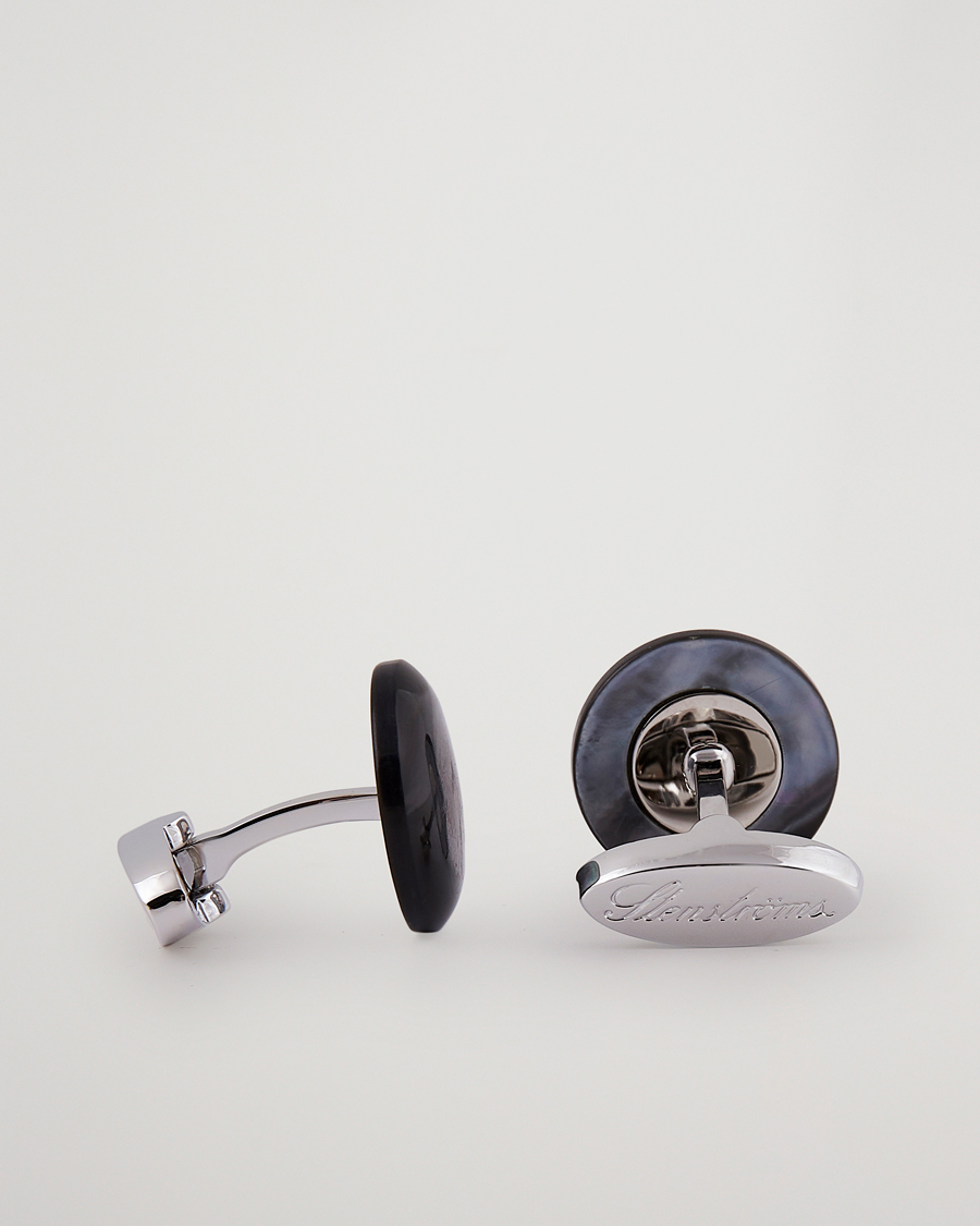 Heren | Donker pak | Stenströms | Mother of Pearl Cufflink Grey