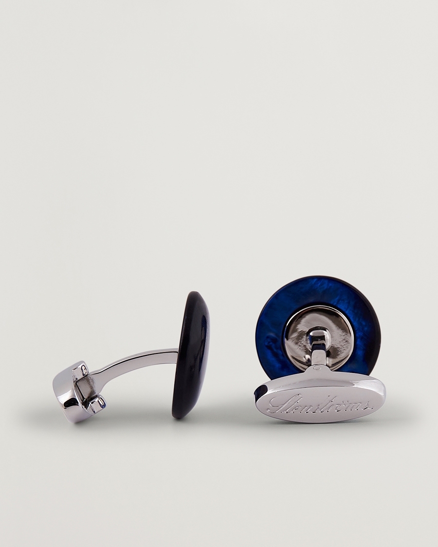 Heren | Manchetknopen | Stenströms | Mother of Pearl Cufflink Dark Blue