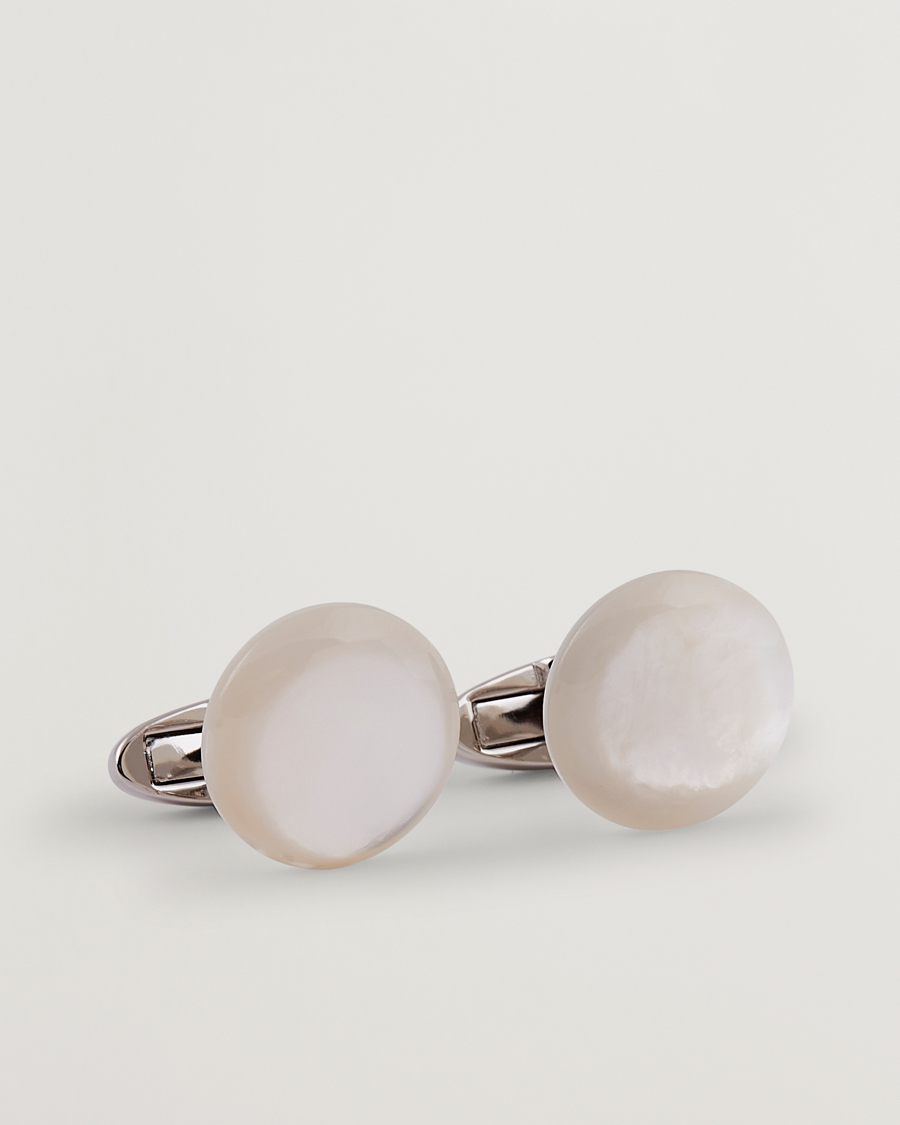 Heren | Manchetknopen | Stenströms | Mother of Pearl Cufflink White