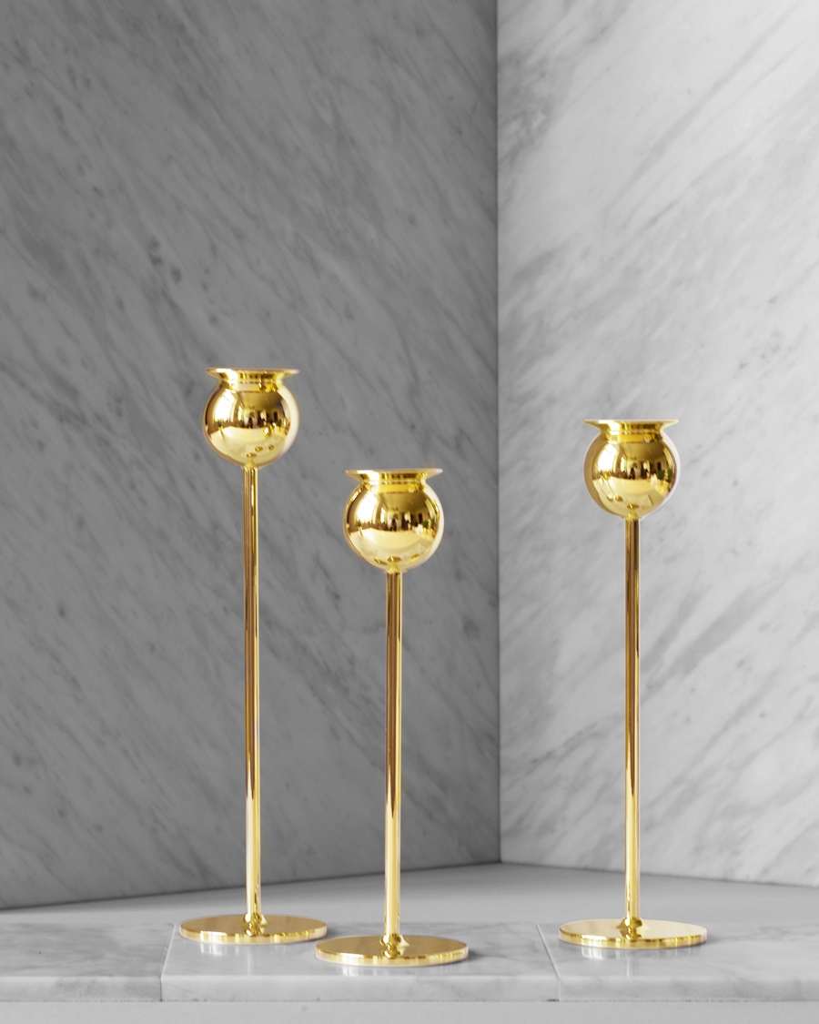 Men |  | Skultuna | The Tulip Candlestick Brass Set of Three