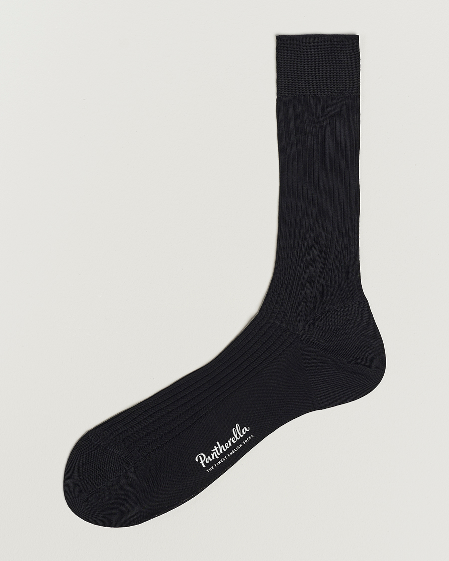 Heren | Ondergoed | Pantherella | Vale Cotton Socks Black