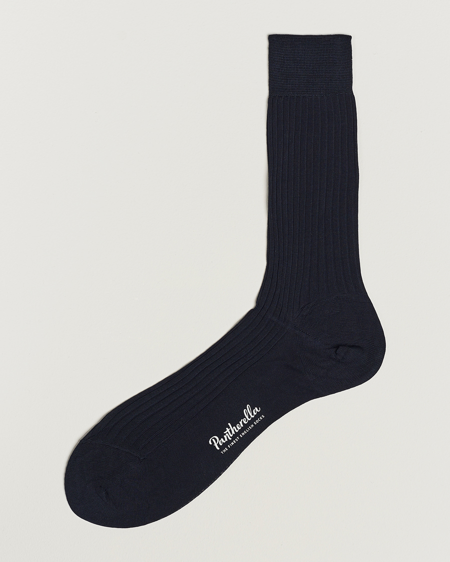 Heren | Ondergoed | Pantherella | Vale Cotton Socks Navy
