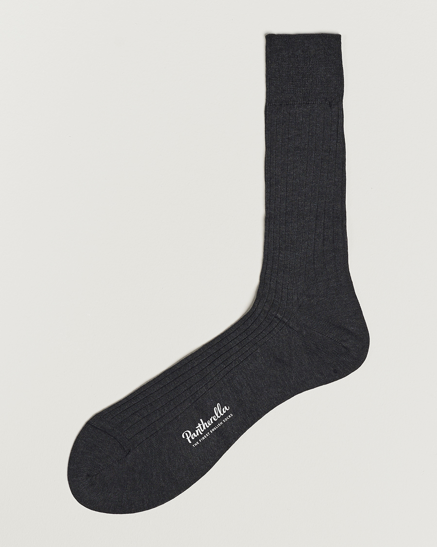 Heren |  | Pantherella | Vale Cotton Socks Dark Grey