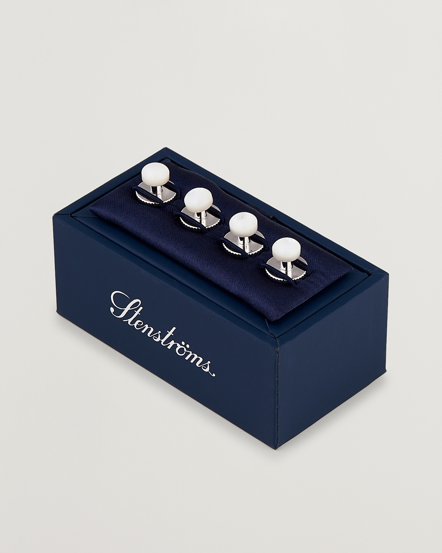 Heren | Manchetknopen | Stenströms | Shirt Studs White