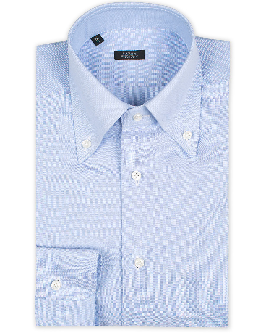 Heren | Overhemden | Barba Napoli | Slim Fit Button Down Oxford Shirt Blue
