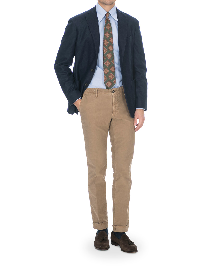 Heren | Overhemden | Barba Napoli | Slim Fit Button Down Oxford Shirt Blue