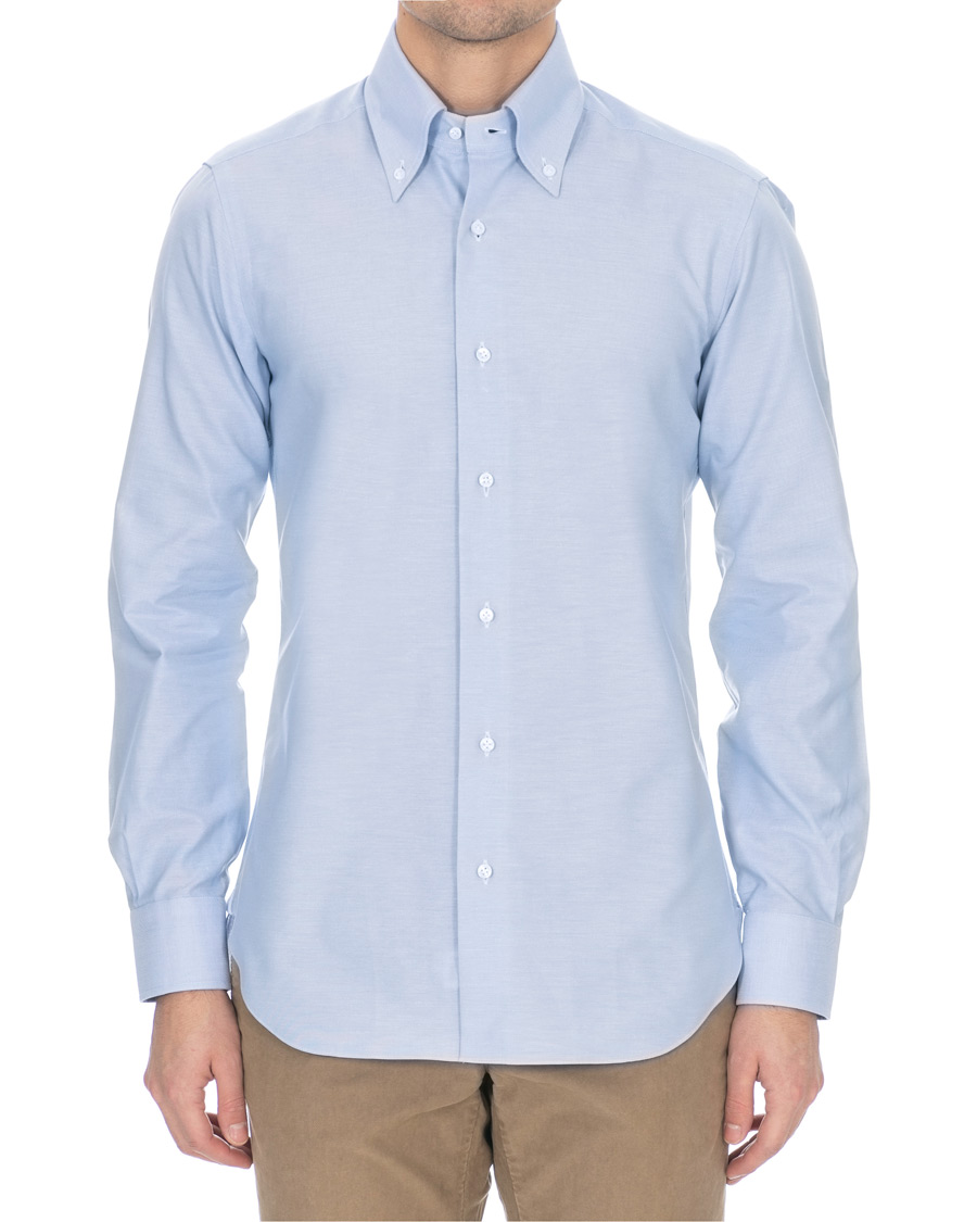 Heren | Overhemden | Barba Napoli | Slim Fit Button Down Oxford Shirt Blue