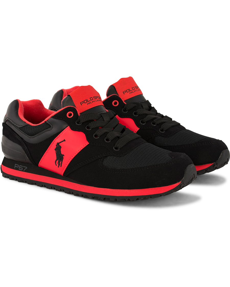 Heren | Polo Sport Ralph Lauren Slaton Pony Running Sneaker Red/Black | Polo Sport Ralph Lauren | Slaton Pony Running Sneaker Red/Black