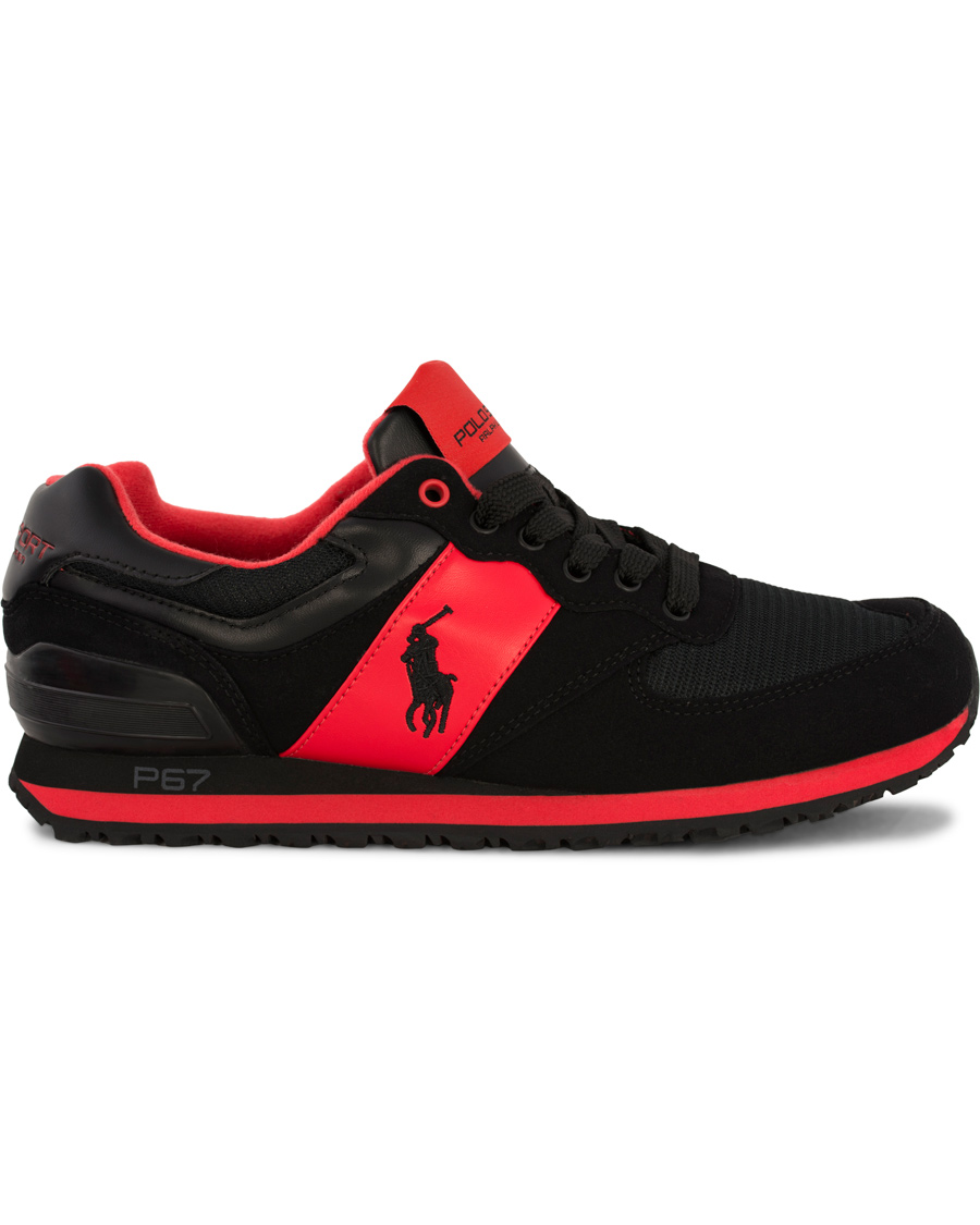 Heren | Polo Sport Ralph Lauren Slaton Pony Running Sneaker Red/Black | Polo Sport Ralph Lauren | Slaton Pony Running Sneaker Red/Black