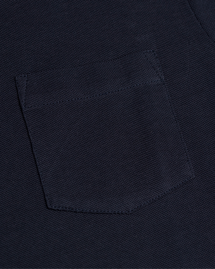 Heren | Overhemden | Sunspel | Long Sleeve Pique Shirt Navy