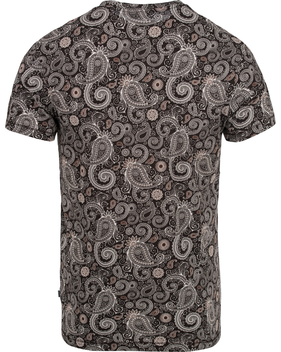 Heren | T-shirts | J.Lindeberg | Sev C Paisley Snug Jersey Tee White/Brown