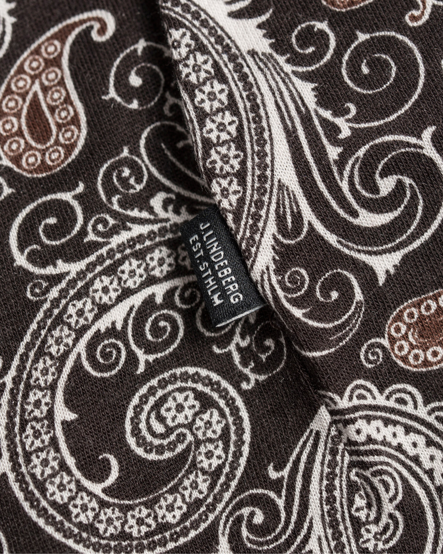 Heren | T-shirts | J.Lindeberg | Sev C Paisley Snug Jersey Tee White/Brown