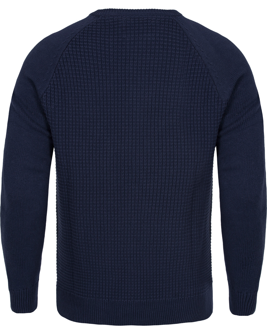 Heren | Truien | Lyle & Scott | Crew Neck Garter Bomber Navy