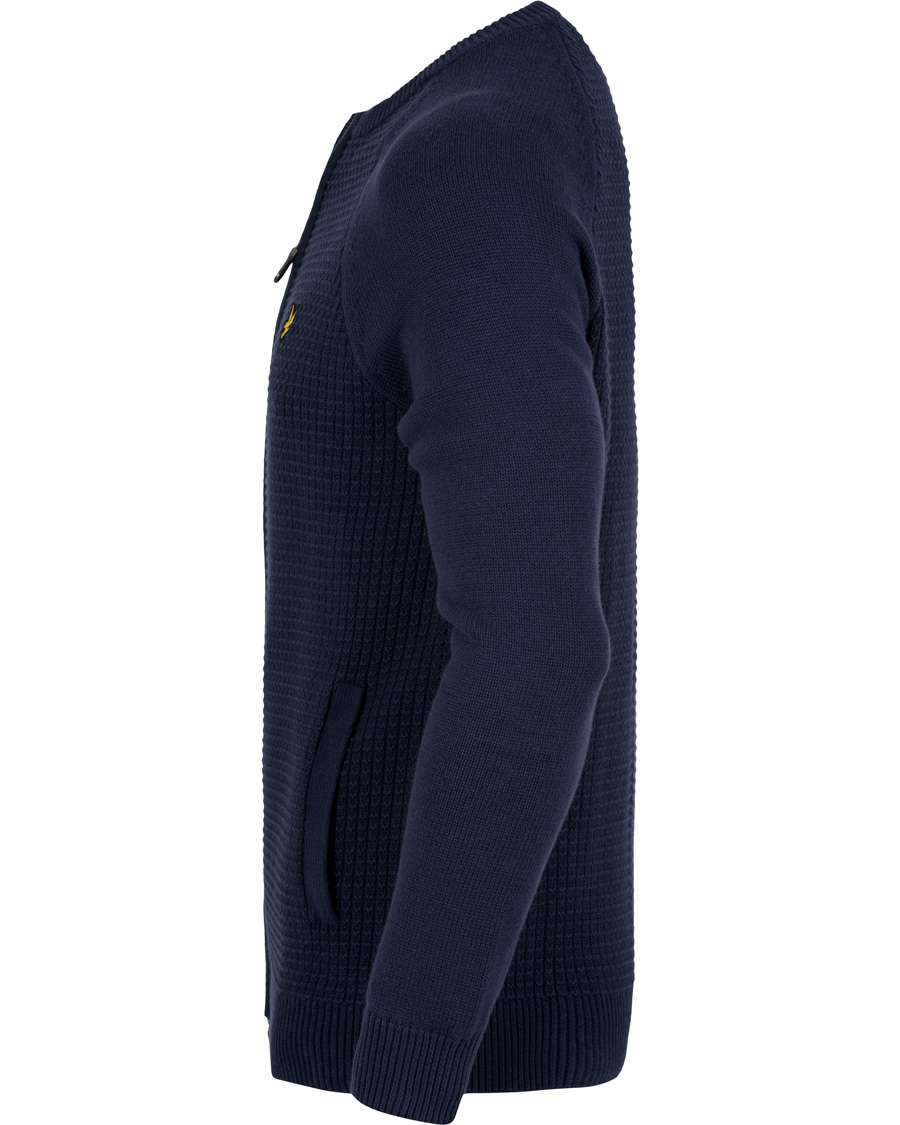 Heren | Truien | Lyle & Scott | Crew Neck Garter Bomber Navy