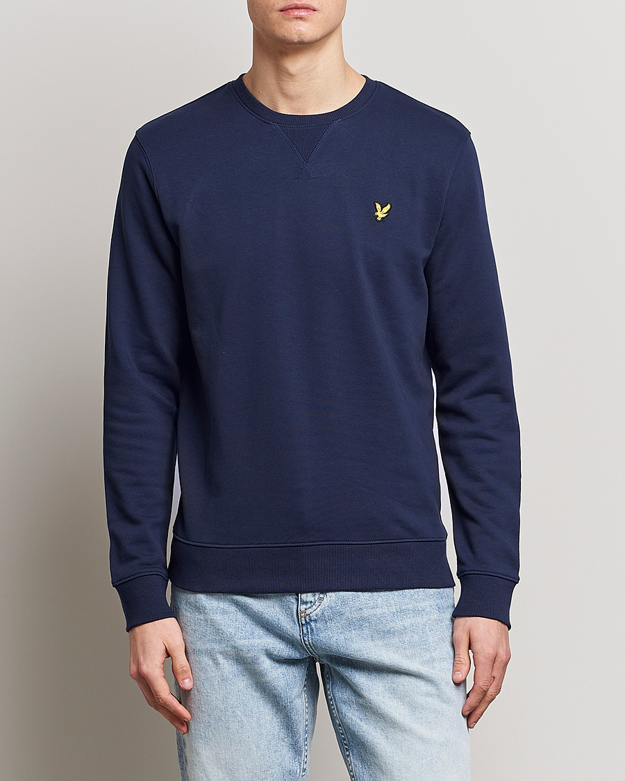 Heren | Sweatshirts | Lyle & Scott | Organic Cotton Crew Neck Navy