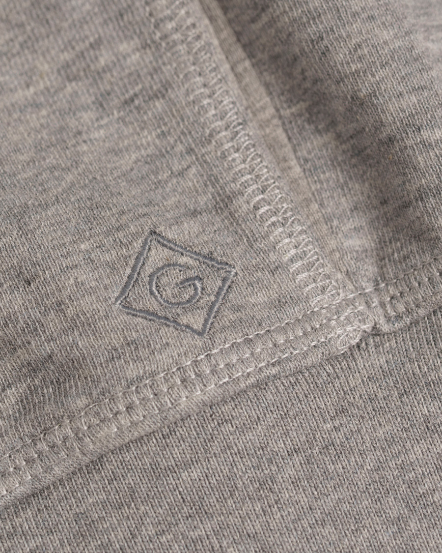 Heren | Truien | GANT Diamond G | Full Zip Hoodie Light Grey Melange