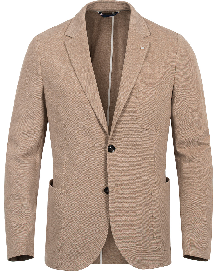 Heren | Blazers | GANT | The Jersey Weekender Fit Blazer Dark Khaki