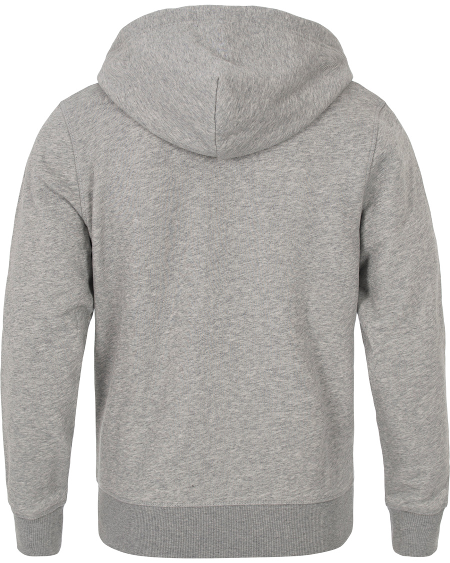 Heren | Truien | GANT | Full Zip Hoodie Light Grey Melange