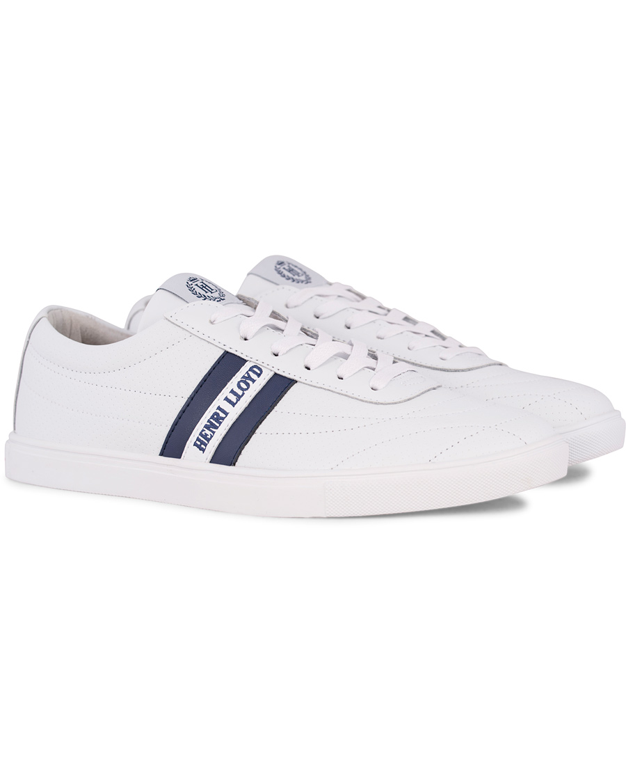 Heren | Henri Lloyd Wimbledon Trainer Sneaker White/Navy | Henri-Lloyd | Henri Lloyd Wimbledon Trainer Sneaker White/Navy