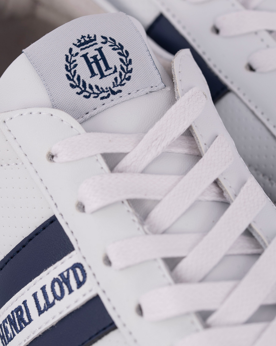 Heren | Henri Lloyd Wimbledon Trainer Sneaker White/Navy | Henri-Lloyd | Henri Lloyd Wimbledon Trainer Sneaker White/Navy