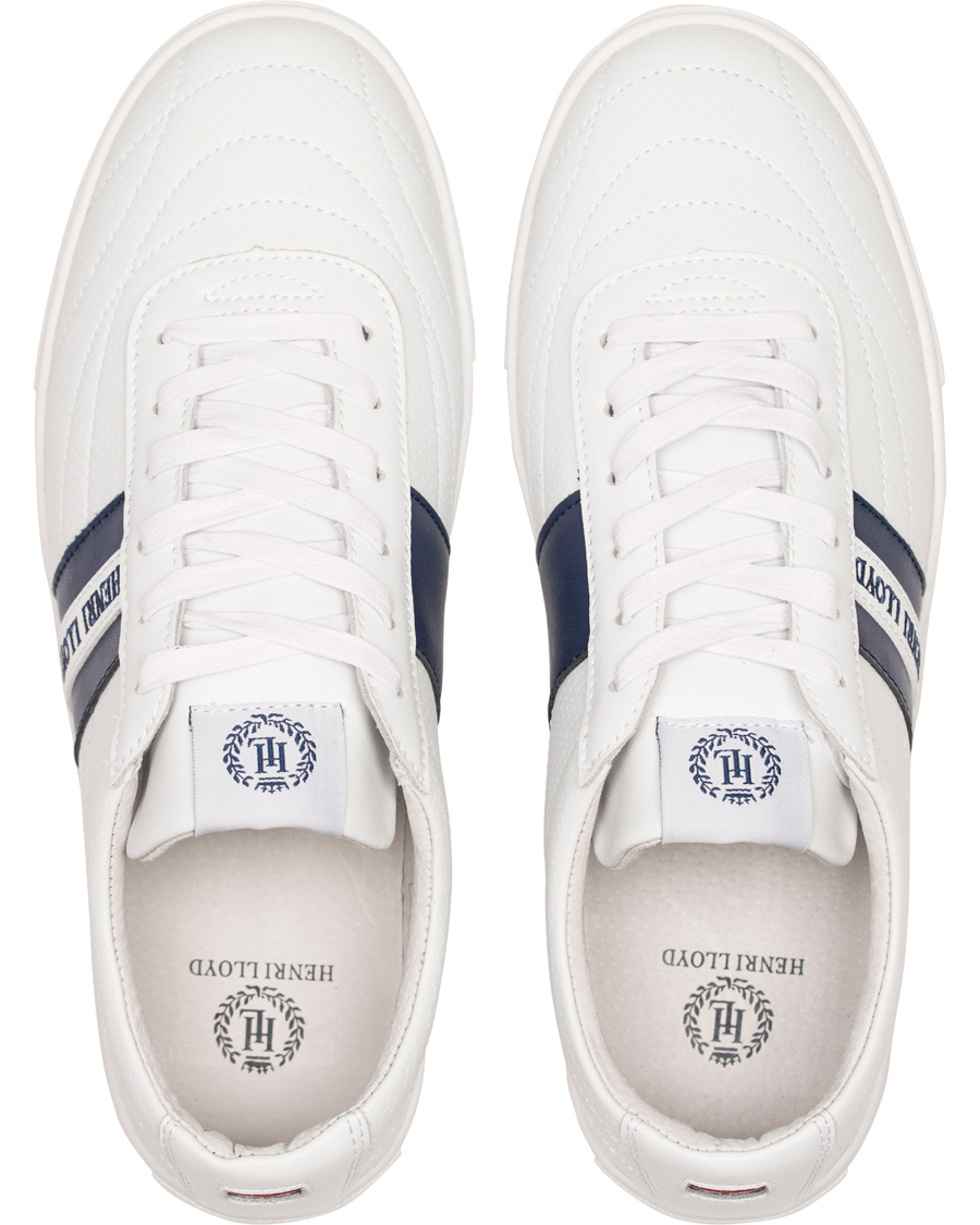 Heren | Henri Lloyd Wimbledon Trainer Sneaker White/Navy | Henri-Lloyd | Henri Lloyd Wimbledon Trainer Sneaker White/Navy