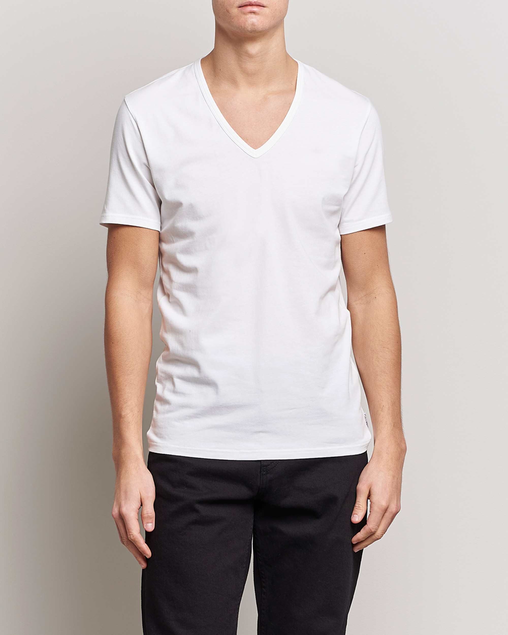Heren | T-shirts | Calvin Klein | Cotton V-Neck Tee 2-Pack White
