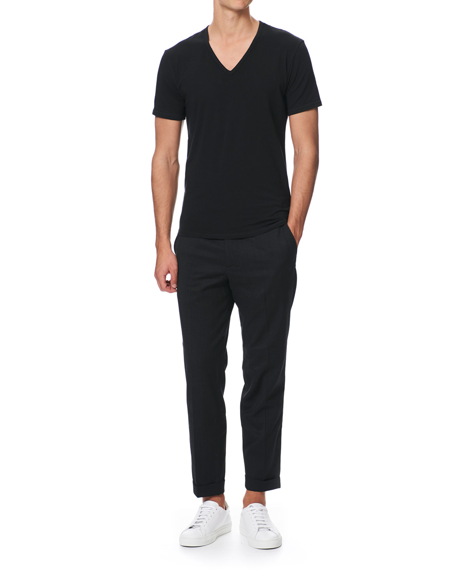 Heren | T-shirts | Calvin Klein | Cotton V-Neck Tee 2-Pack Black