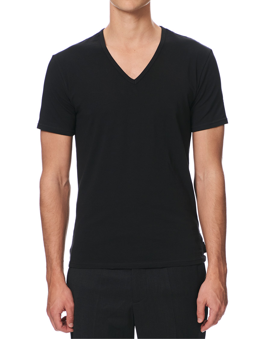 Heren | T-shirts | Calvin Klein | Cotton V-Neck Tee 2-Pack Black