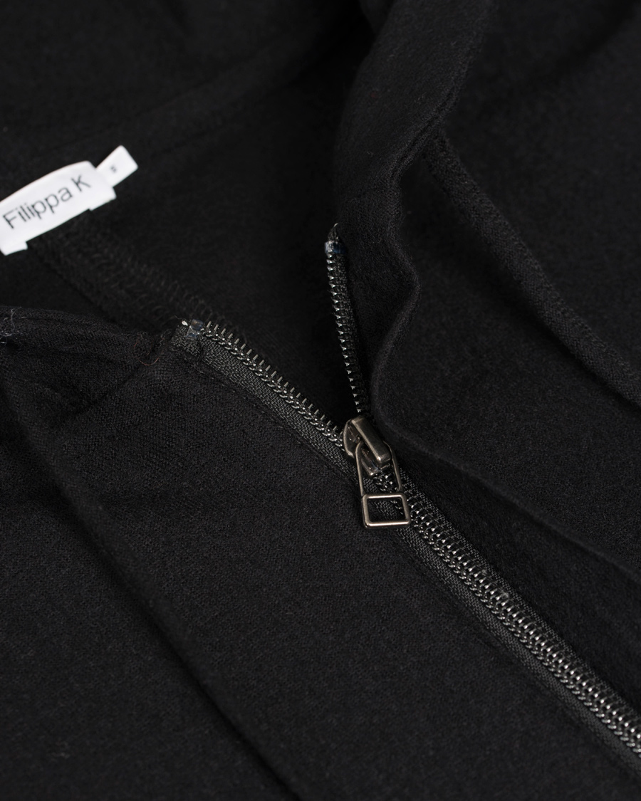 Heren | Truien | Filippa K | Boiled Wool Hood Jacket Black