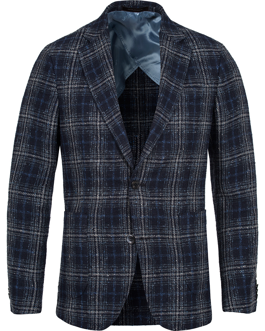 Heren | Blazers | Oscar Jacobson | Einar Big Check Patch Pocket Blazer Blue
