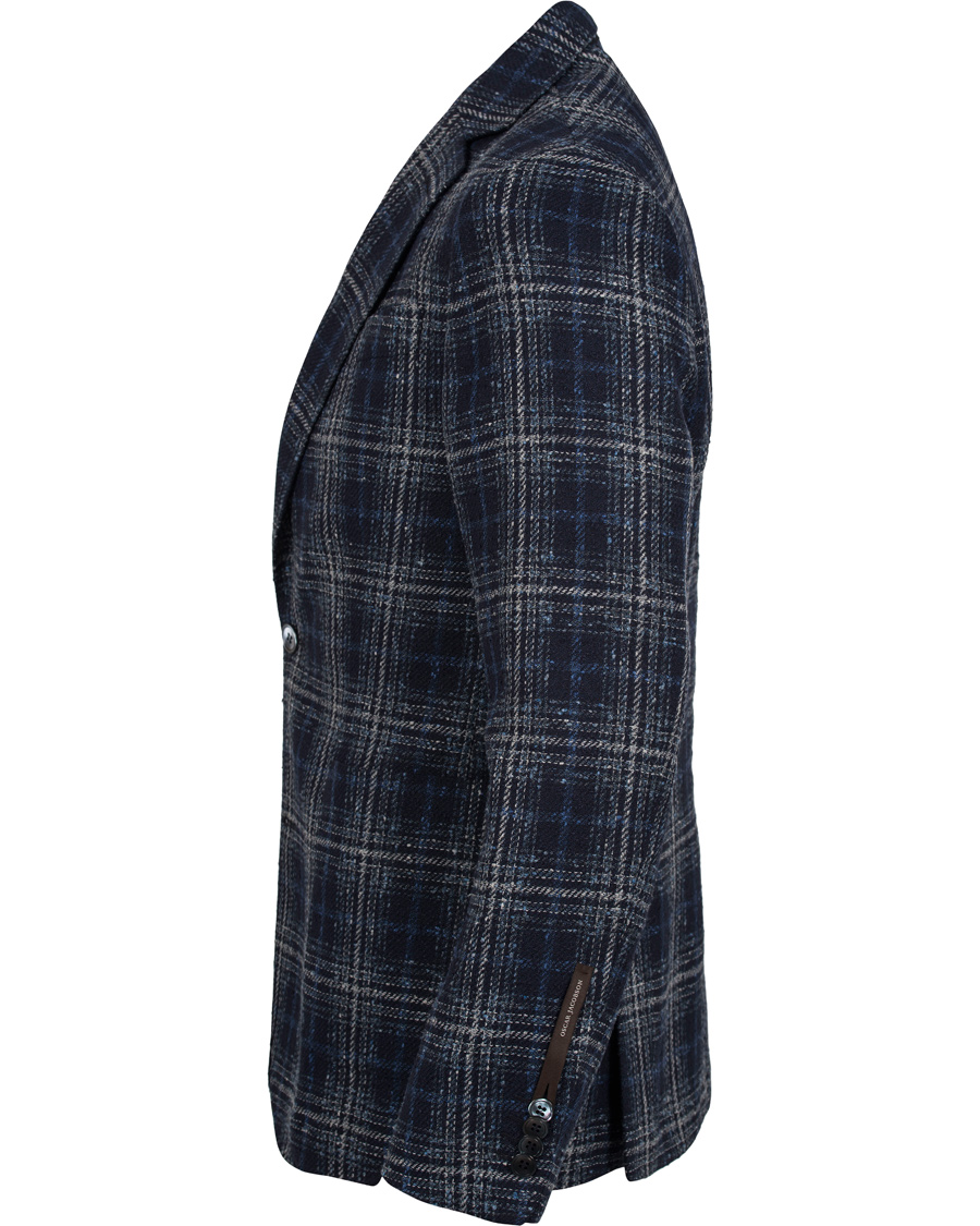 Heren | Blazers | Oscar Jacobson | Einar Big Check Patch Pocket Blazer Blue