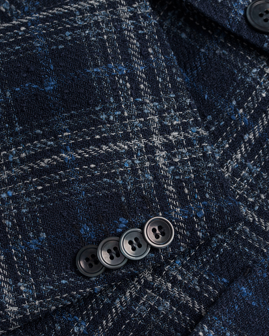 Heren | Blazers | Oscar Jacobson | Einar Big Check Patch Pocket Blazer Blue