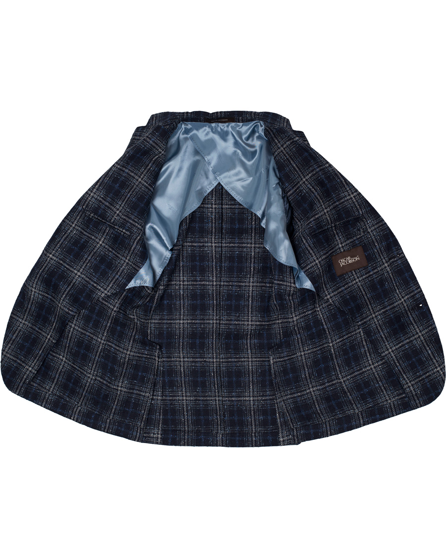 Heren | Blazers | Oscar Jacobson | Einar Big Check Patch Pocket Blazer Blue
