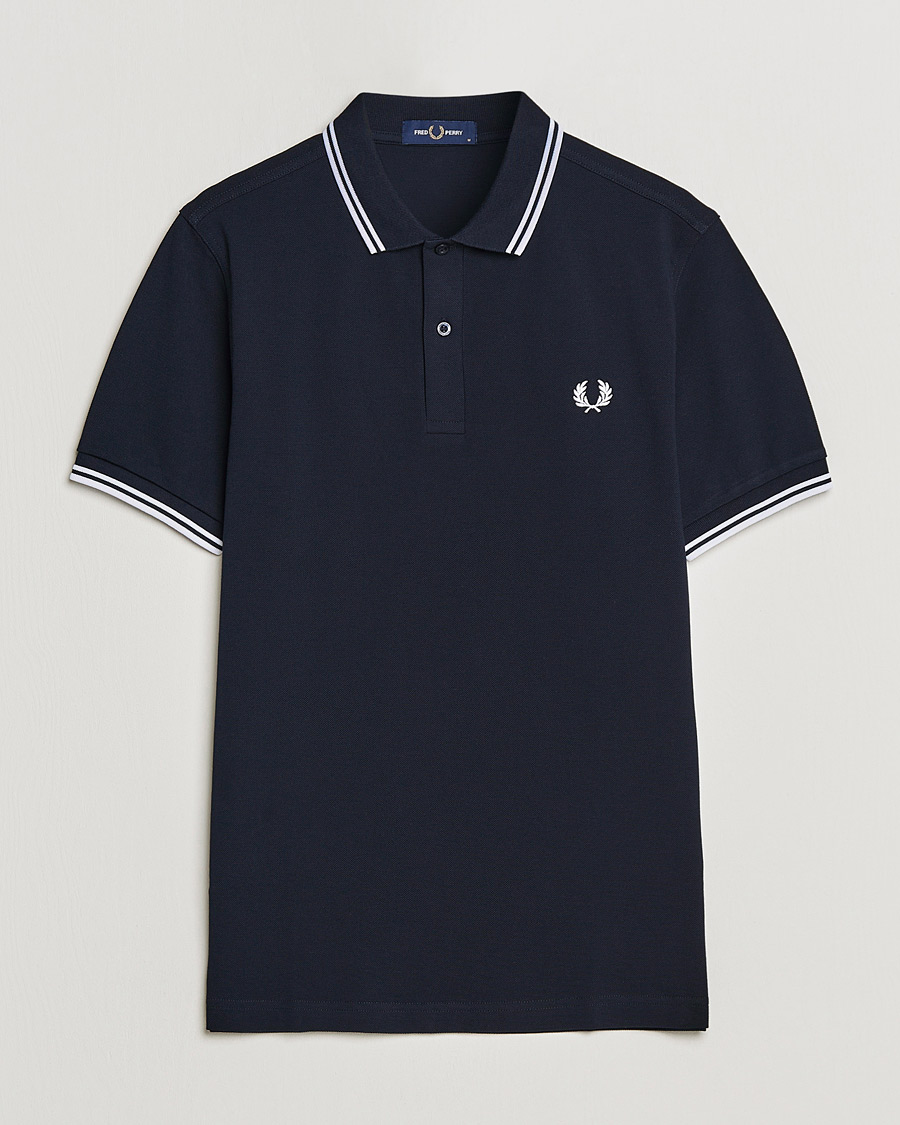Heren | Polo's | Fred Perry | Twin Tipped Polo Shirt Navy/White