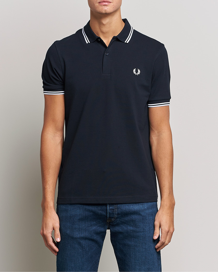 Heren | Polo's | Fred Perry | Twin Tipped Polo Shirt Navy/White