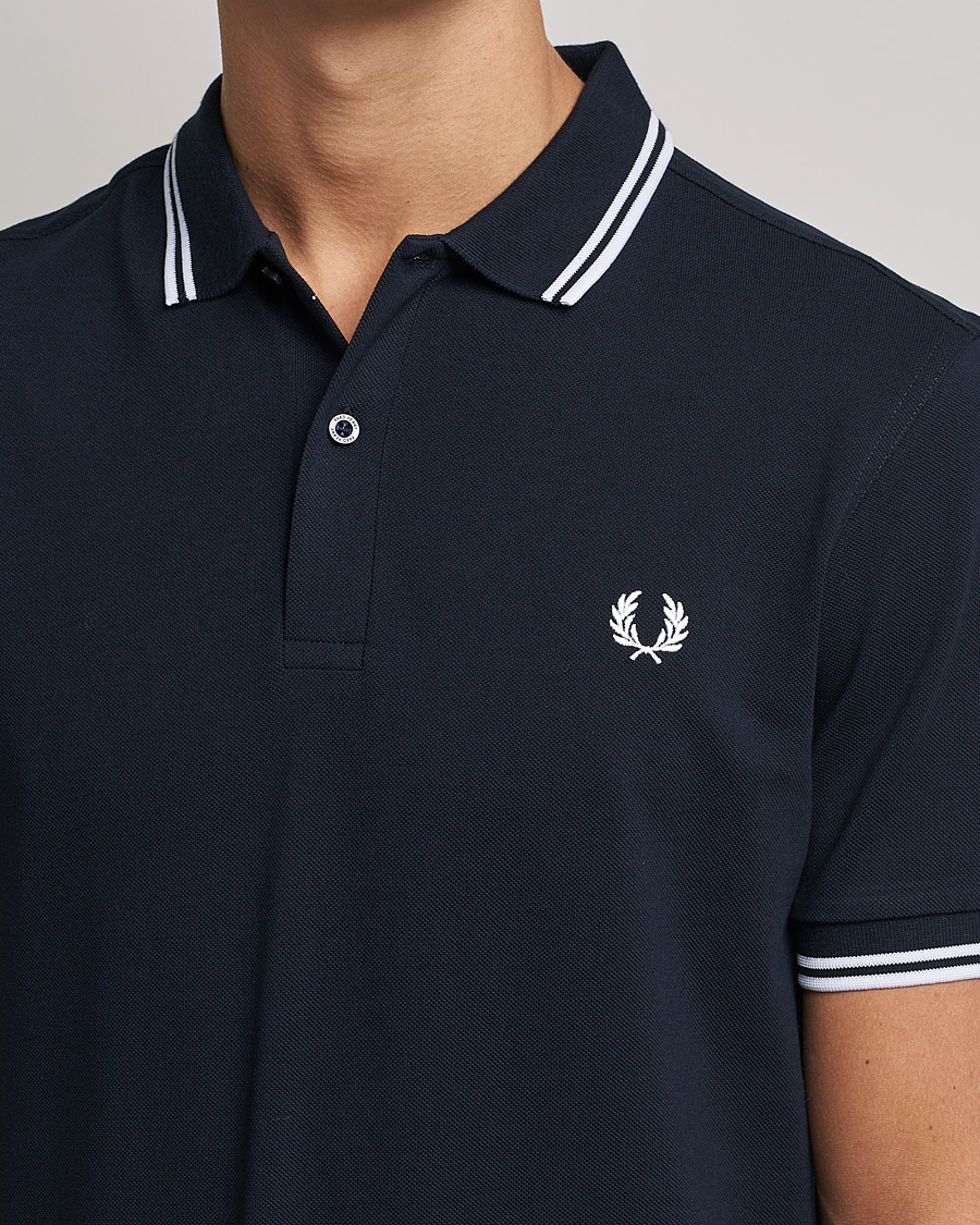 Heren | Polo's | Fred Perry | Twin Tipped Polo Shirt Navy/White
