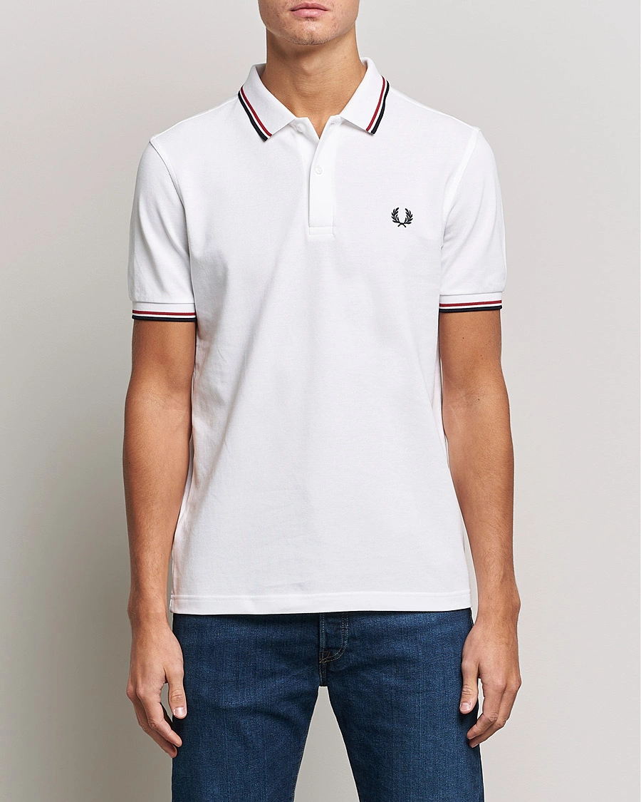 Heren |  | Fred Perry | Twin Tipped Polo Shirt White