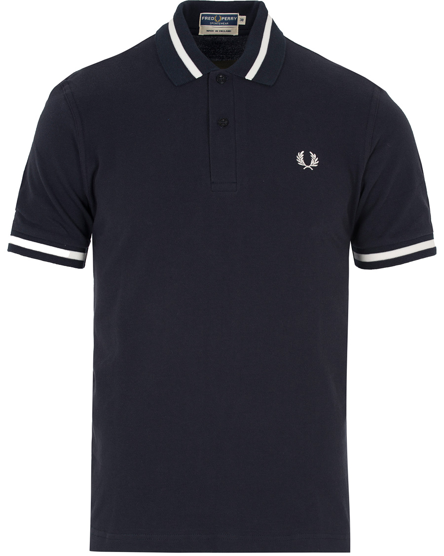 Heren | Polo's | Fred Perry Reissues | Made in England Single Tip Polo Navy/Snow
