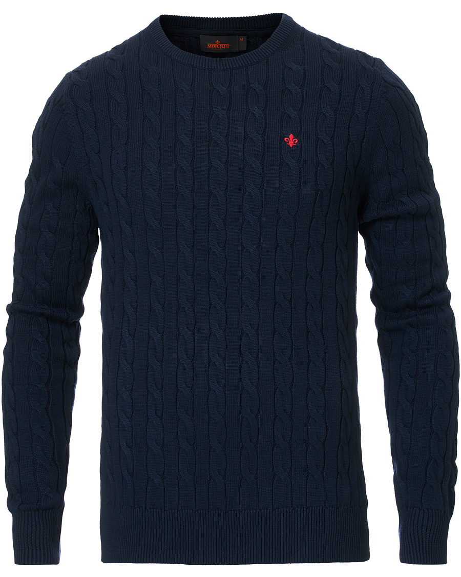 Heren | Truien | Morris | Pima Cotton Cable Navy