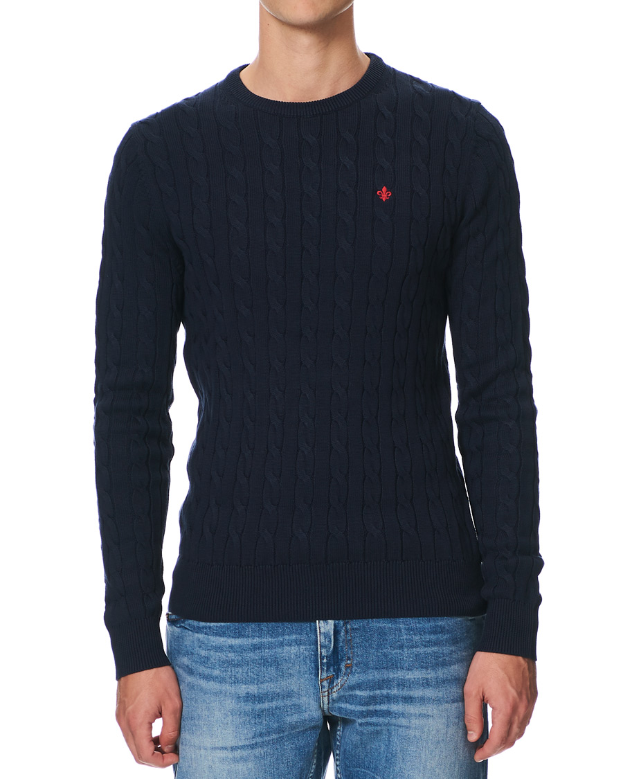 Heren | Truien | Morris | Pima Cotton Cable Navy
