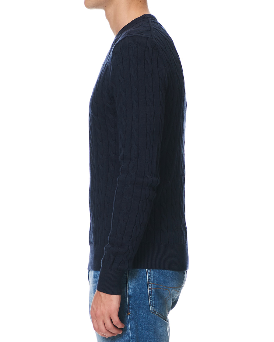 Heren | Truien | Morris | Pima Cotton Cable Navy