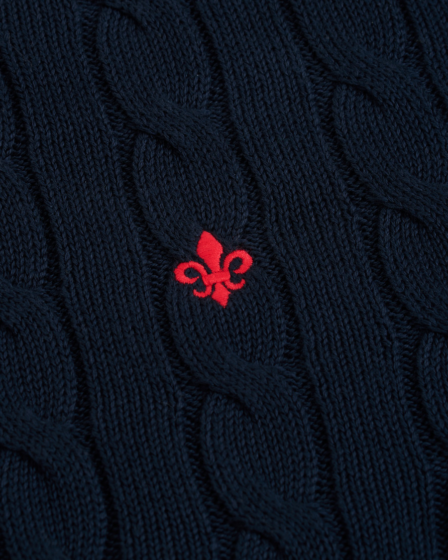 Heren | Truien | Morris | Pima Cotton Cable Navy