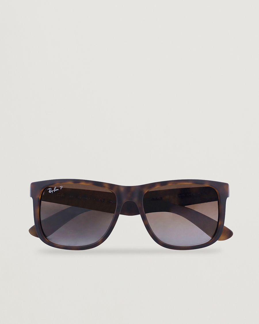 Heren | Zonnebrillen | Ray-Ban | 0RB4165 Justin Polarized Wayfarer Sunglasses Havana/Brown