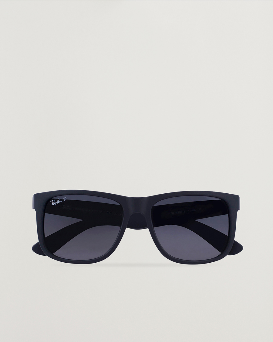 Heren | Zonnebrillen | Ray-Ban | 0RB4165 Justin Polarized Wayfarer Sunglasses Black/Grey