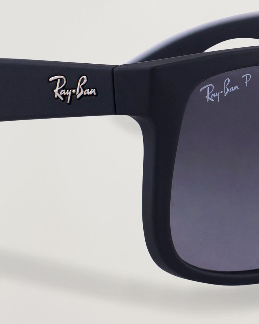 Heren | Zonnebrillen | Ray-Ban | 0RB4165 Justin Polarized Wayfarer Sunglasses Black/Grey